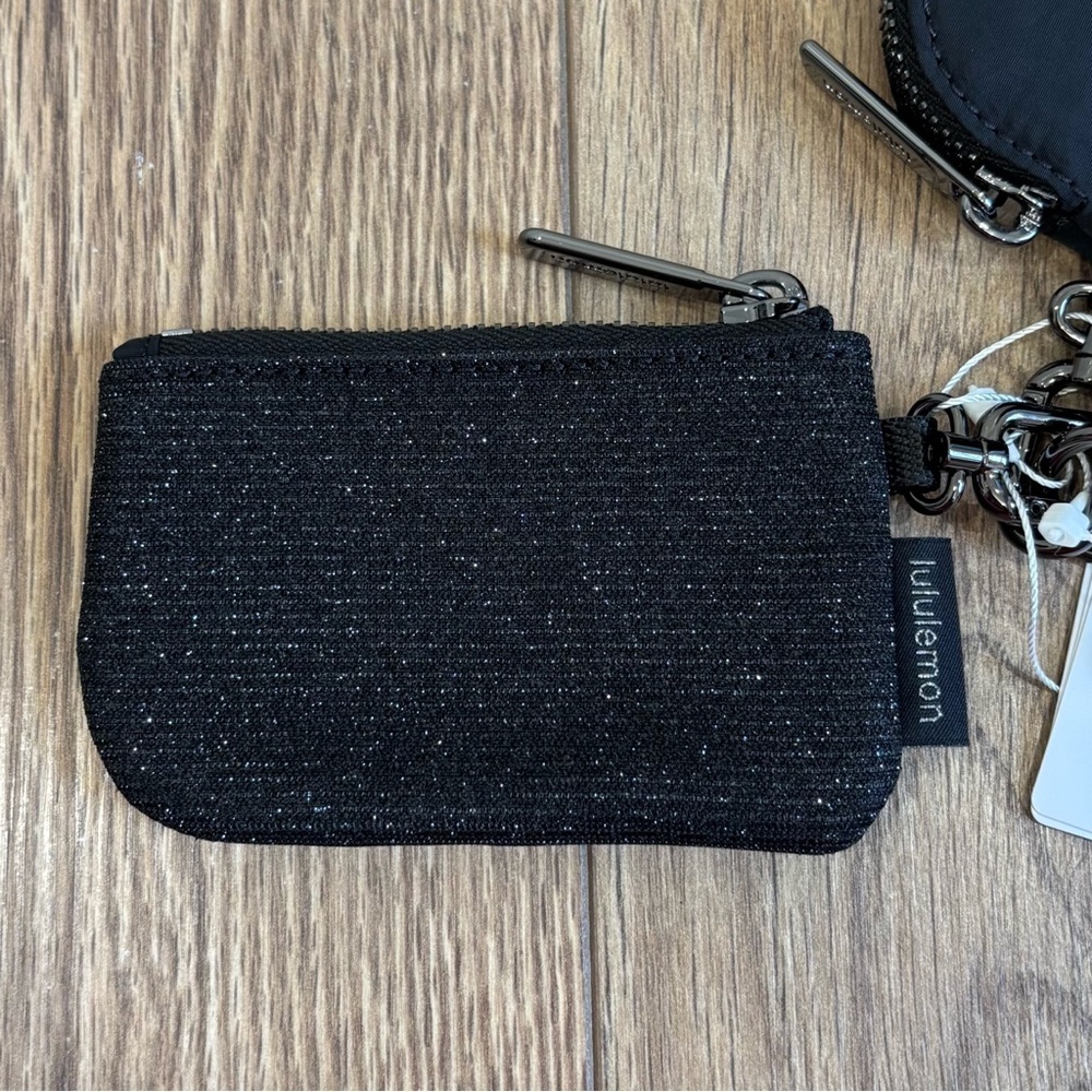 NWT Lululemon Dual Pouch Wristlet *Glitter In Black/Gunmetal - Picture 2 of 7